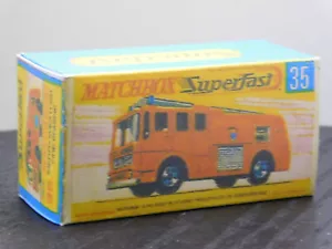 Matchbox Superfast No35 Merryweather Fire Truck Repro Box NO TRUCK - Picture 1 of 3