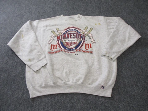 Vintage Minnesota Twins Sweatshirt Adult Extra Large Gray Crewneck Logo 7 Mens* Cover