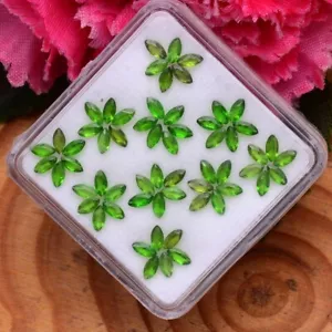 60 Pcs Natural Chrome Diopside 4mm*2mm Marquise Cut Vivid Green Loose Gemstones - Picture 1 of 10
