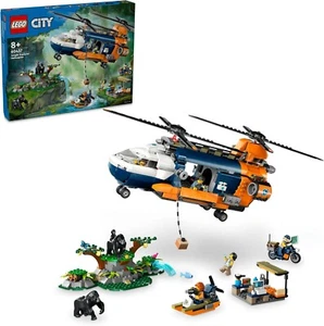 LEGO® City Jungle Explorer Helicopter at Base Camp 60437 Building Toy Set,Toy Bo - Picture 1 of 6