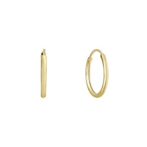 Pendientes de aro redondos para dormir de oro 14K infinitos de 10 mm 1 par - Imagen 1 de 1