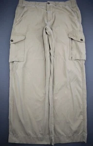 Vintage Men's Merona Cargo Pants Spec 81670 Beige Cotton Size 36x30 (Msr 36x29) - Picture 1 of 9