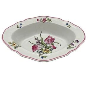 Spode MARLBOROUGH SPRAYS Pink Trim Off Edge Floral Oval VEGETABLE BOWL 10.5” - Picture 1 of 12