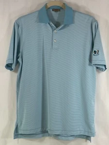 PETER MILLAR SUMMER COMFORT MENS L STRIPE STRETCH POLO GOLF SHIRT - Picture 1 of 8