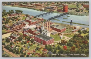 Aerial View Penick & Ford Factory Ceder Rapids Iowa IA Postcard - Picture 1 of 2