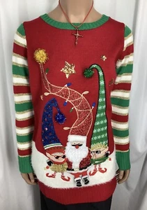 Maglione Stati Uniti Vacanze Donna Piccolo Babbo Natale ed Elfi MOL240906/MB2 - Foto 1 di 9