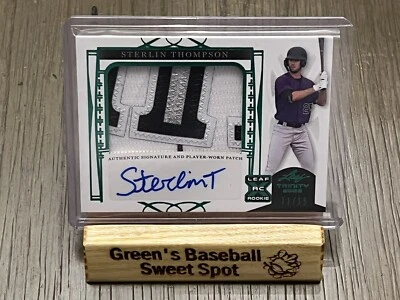 2022 Leaf Trinity Baseball Sterlin Thompson Patch Auto 11/15 Colorado Rockies - Image 1 of 3