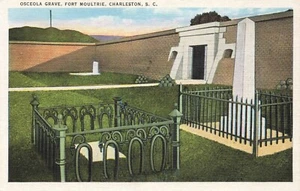 Postcard Osceola Grave Fort Moultrie Charleston South Carolina SC WB - Picture 1 of 2