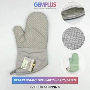 GEM+ | Premium Oven Mitt Silicone - Heat Resistant Non-Slip Grip Baking BBQ Gril - Picture 1 of 11