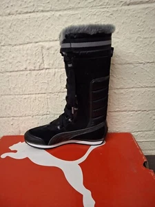 Puma Snow Boot Black And Silver Uk 3.5 - Picture 1 of 6