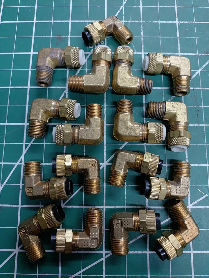 (17) Mixed Brand 169P-5-2 Polytube Brass Elbow 5/16" Compression to Male 1/8 NPT - Image 1 of 1