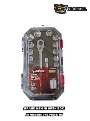 Husky 3/8 in. Drive Ratchet SAE/Metric Standard Socket Set !! MISSING PIECE !! - Image 1 of 4