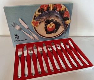 WMF Fischbesteck Cromargan 18/10 – 12-teilig für 6 Personen – OVP – Fischrelief - Bild 1 von 8