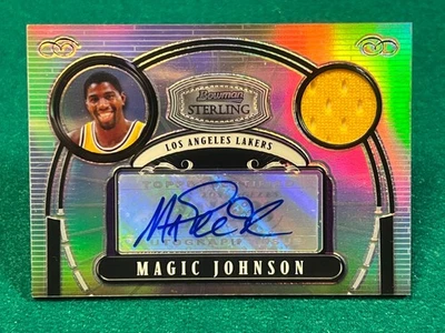 /10 Magic Johnson 2007-08 Bowman Sterling Auto Jersey Refractor Lakers - Image 1 of 2