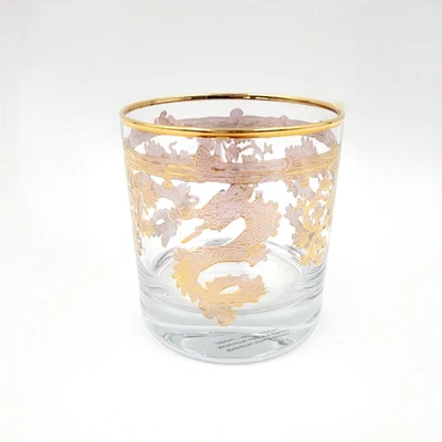 1 Williams Sonoma Lunar Gold Dragon Double Old Fashioned Glass Replacement NEW - Image 1 of 4