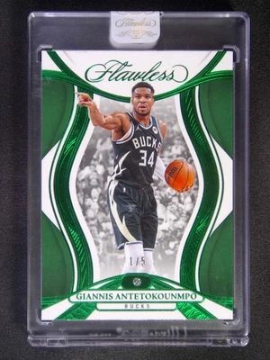 1/5 ≈1/1 2024-25 Panini Flawless Giannis Antetokounmpo #27 Diamond Green - Image 1 of 2