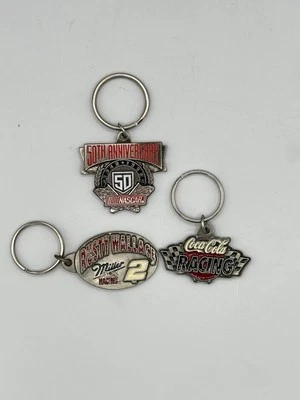 Lote De 3 Llaveros De Colección NASCAR Peltre Coca-Cola, Rusty Wallace, 50 Aniversario Foto 1 de 4