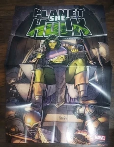 Planet She-Hulk # 1 🌎 👑 Kuder 24x36 Marvel Comics Falt Promo Poster Thron - Bild 1 von 3
