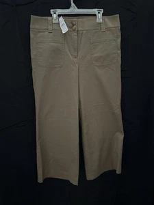 Loft Ladies khakis Wide Leg flare Cropped Pants,double Button Zip, Size 10 - Picture 1 of 6