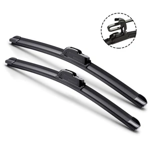 22"+22" Combo ALL SEASON U or J Hook BRACKETLESS WINDSHIELD WIPER BLADES A533 - Picture 1 of 7