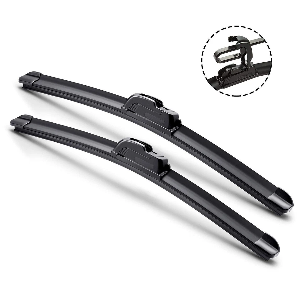 22"+22" Combo ALL SEASON U or J Hook BRACKETLESS WINDSHIELD WIPER BLADES A533 - Image 1 of 4