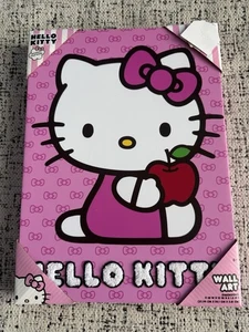 Hello Kitty 11 x 15 Zoll Leinwand Kunst Rahmen (weiß gestrickte Buchstaben) - Bild 1 von 15