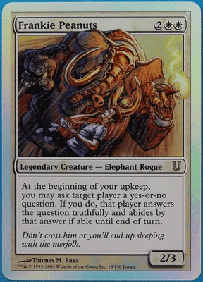 Frankie Peanuts FOIL Unhinged NM White Rare MAGIC MTG CARD (ID# 495720) ABUGames - Image 1 of 2