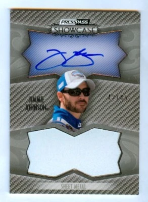 JIMMY JOHNSON 2010 PRESS PASS AUTO SHEET METAL #/45 - Image 1 of 2