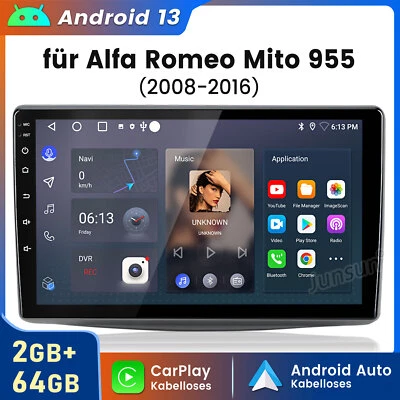 Carplay Für Alfa Romeo Mito 2008-2019 Autoradio GPS Navi WIFI BT DAB+ SWC 2+64GB - Bild 1 von 4