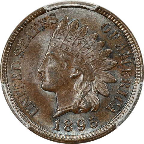 1895 Indian Head Cent 1c, PCGS MS 64 BN Cover