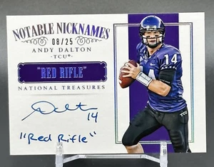 Andy Dalton 2015 National Treasures /25 "Red Rifle" Notable Nicknames Autograph - Picture 1 of 3