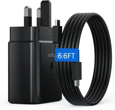 OEM 45W Super Fast Charging Charger Adapter 2M Cable For Samsung S25 S24 S23 A55 - Image 1 of 4