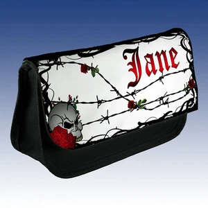 Personalised goth design make up bag choice of colours - Picture 1 of 4