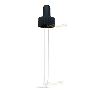 4oz/120mL Glass Dropper Essential Oils Glass Bottles 22-400 Black Dropper Caps - Picture 1 of 3