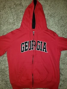Georgia Bulldogs Hoodie Red Stitched Letters Size Small Stadium Athletics - Picture 1 of 8