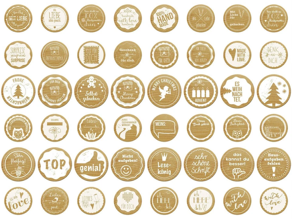 Woodies Holzstempel rund 3 cm * Auswahl  handmade, Weihnachten, Lehrerstempel - Bild 1 von 1