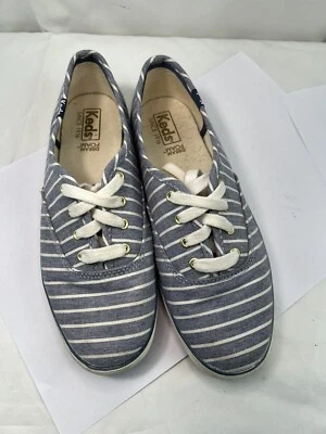 Keds Champion Women's Blue White Stripe Canvas Lace Up Sneakers Size 6 WF62901 - Image 1 of 4