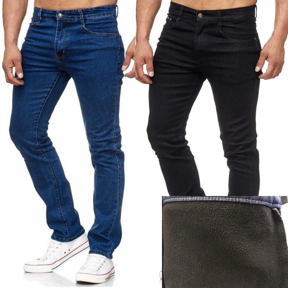 THERMO Herren-Jeans-Hose-STRETCH SuperSoft Winterhose Fleece-Gefüttert W30bisW44 - Bild 1 von 1