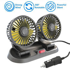 12V Car Cooling Fan Portable 360° Rotatable Cooling Dual Head Car Fan 2 Speeds