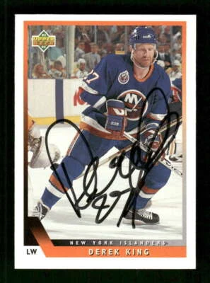 1993-94 Upper Deck 417 Derek King signed auto autograph  BXCP17 - Image 1 of 2