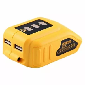 DCB090 Dual USB Charging Battery Adapter Power For Dewalt 12V -20V Portable NEW - Picture 1 of 12