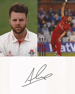 LANCASHIRE: AARON LILLEY SIGNED 6x4 WHITECARD+2 UNSIGNED PHOTOS+COA - Picture 1 of 1