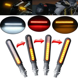 4X LED Motorrad Mini Blinker Tagfahrlicht Bremslicht Sequentiell Lauflicht 12V e - Picture 1 of 11