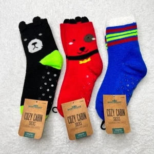 Set Of 3 Northeast Outfitters Cozy Cabin Socks, Grip Bottom. Sz 10k-4 Youth - Picture 1 of 9
