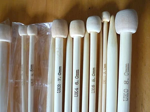 Bamboo knitting needles pins single point 1 pair 34cm 23cm , 2mm to 12mm - Picture 1 of 1