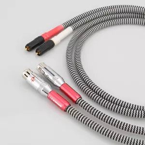 Par de 4 núcleos de cable de audio Hifi plateado OFC con enchufe macho/hembra RCA a XLR - Imagen 1 de 10