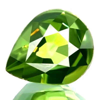 GRANATE DEMANTOIDE 1.06ct ENORME PIEDRA PRECIOSA PERA BRILLANTE NATURAL MEJOR COLOR VERDE! Foto 1 de 4