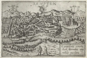Antike Landkarte "Kempten" (Deutschland) Francesco Valegio-Rascicotti, um 1598 - Bild 1 von 2
