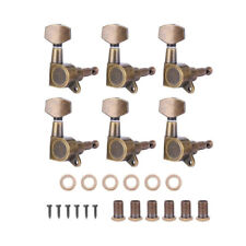 6 Pcs 6R Tuning Pegs Tuners Machine Heads for Strat Electric Guitar - Bronze