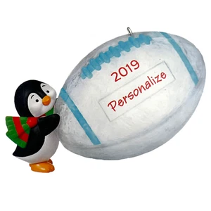 New Hallmark 2019 Personalize Football Star Penguin - Picture 1 of 4